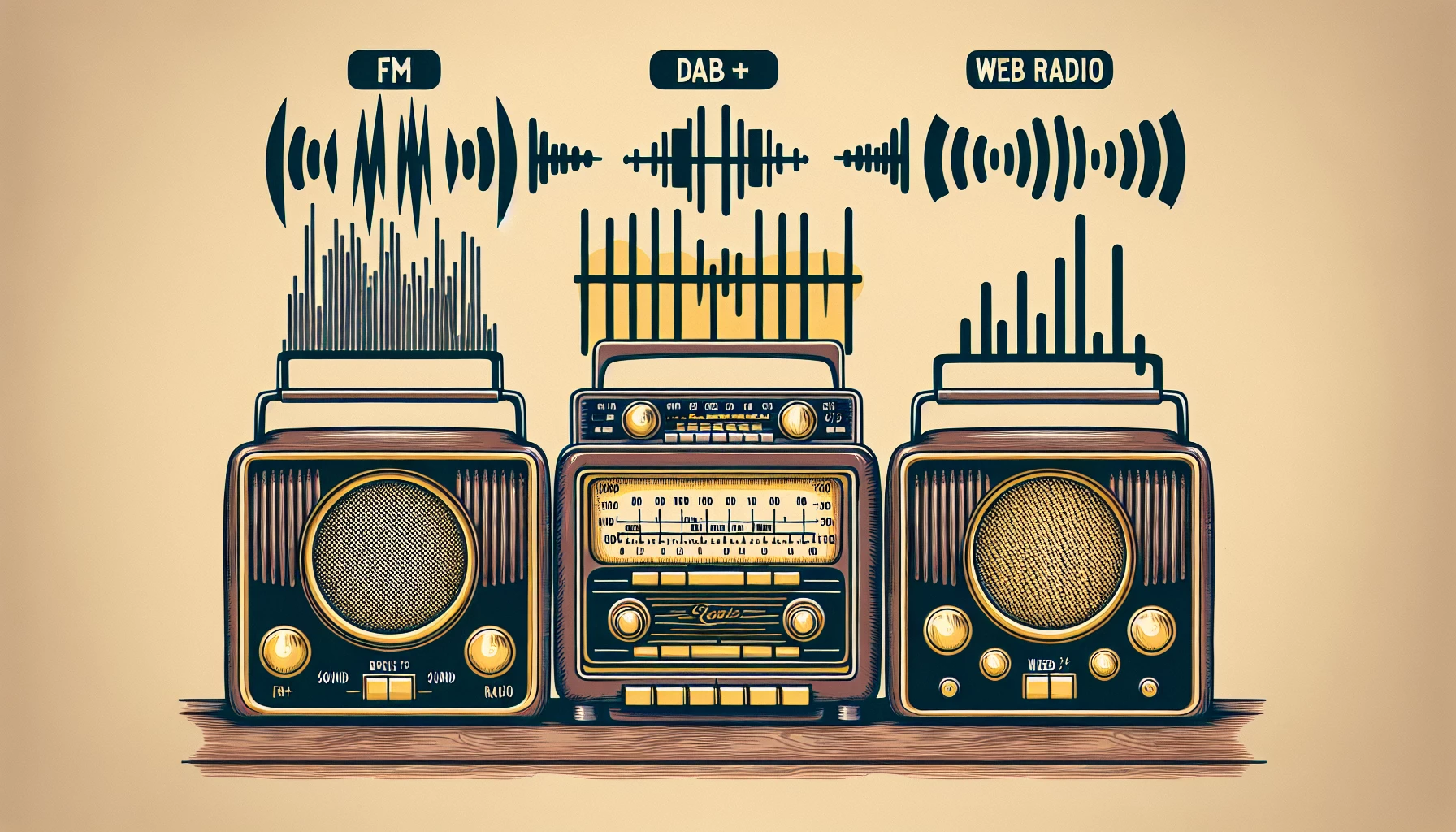 Comparatif des caractéristiques de qualité sonore entre la FM, le DAB+ et la Web Radio